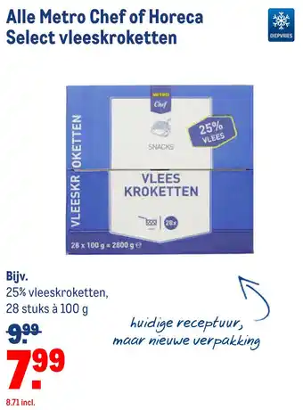 Makro Alle Metro Chef of Horeca Select vleeskroketten aanbieding