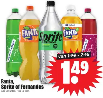 Dirk Fanta, Sprite of Fernandes Fles 1.5 liter aanbieding