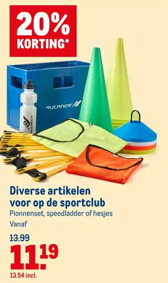 Makro Diverse artikelen voor op de sportclub aanbieding