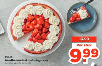 PLUS Plus aardbeienvlaai met slagroom aanbieding