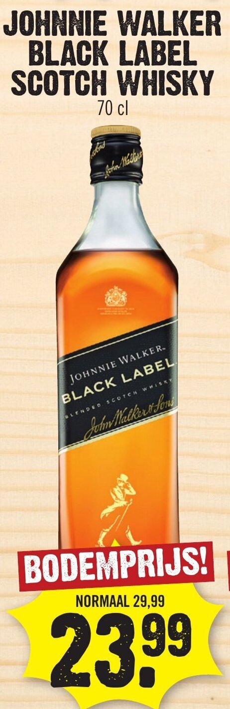 Dirk JOHNNIE WALKER BLACK LABEL SCOTCH WHISKY aanbieding