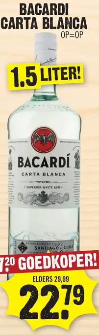 Dirk BACARDI CARTA BLANCA 1.5 Liter aanbieding