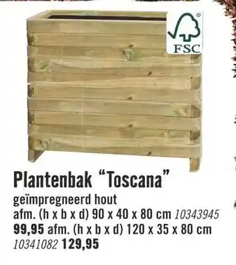 Hornbach Plantenbak Toscana 90*40*80 aanbieding