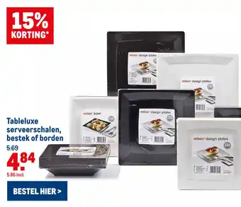 Makro Tableluxe serveerschalen, bestek of borden aanbieding