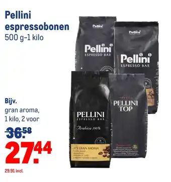 Makro Pellini espressobonen aanbieding