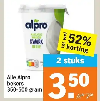 Albert Heijn Alle Alpro bekers 350-500 gram aanbieding