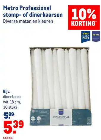 Makro Metro Professional stomp- of dinerkaarsen aanbieding