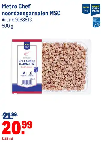 Makro Metro Chef noordzeegarnalen MSC aanbieding