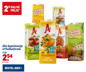 Makro Alle Appelsientje of Dubbeldrank aanbieding