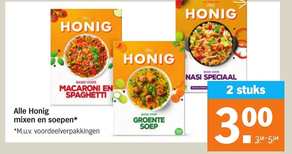 Alle Honig mixen en soepen* aanbieding bij Albert Heijn