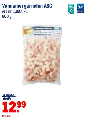 Makro Vannamei garnalen ASC aanbieding