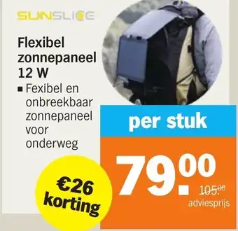 Albert Heijn Flexibel zonnepaneel 12 W per stuk aanbieding