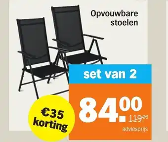 Albert Heijn Opvouwbare stoelen set van 2 aanbieding