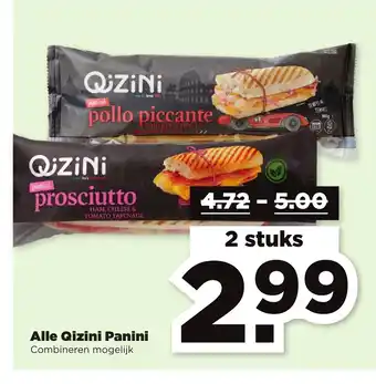 PLUS Alle Qizini Panini 2 stuks aanbieding