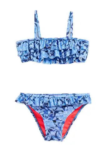 Wehkamp We fashion bandeau bikini met ruches blauw/donkerblauw aanbieding