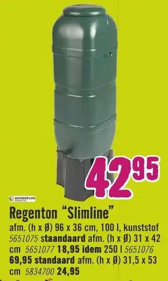 Hornbach Outdoorlife Regenton Slimline aanbieding
