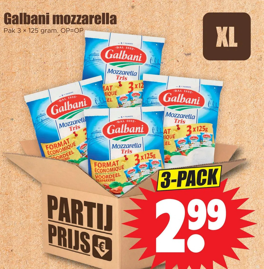 Dirk Galbani mozzarella aanbieding