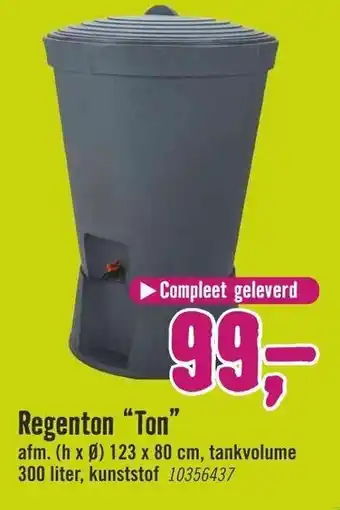 Hornbach Regenton Ton 123*80cm 300L aanbieding
