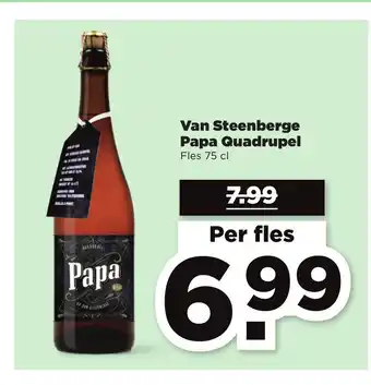 PLUS Van Steenberge Papa Quadrupel Fles 75 cl aanbieding