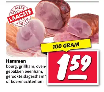 Nettorama Hammen bourg. grillham, oven-gebakken beenham, gerookte slagersham* of boerenachterham 100 GRAM aanbieding