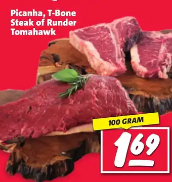 Nettorama Picanha, T-Bone Steak of Runder Tomahawk 100 GRAM aanbieding