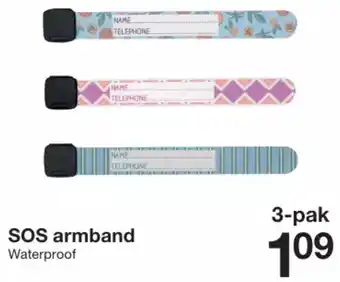 Zeeman SOS armband Waterproof 3-pak aanbieding