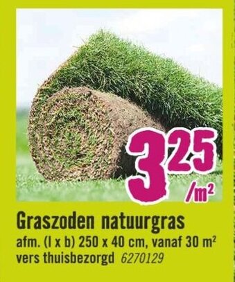 Hornbach Graszoden natuurgras 250*40cm aanbieding