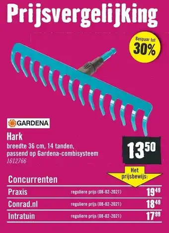 Hornbach Gardena Hark aanbieding