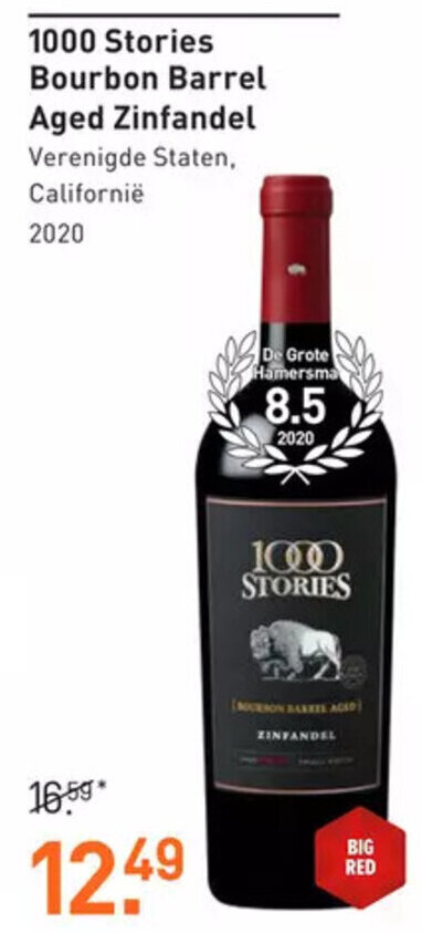 Gall & Gall 1000 Stories Bourbon Barrel Aged Zinfandel aanbieding