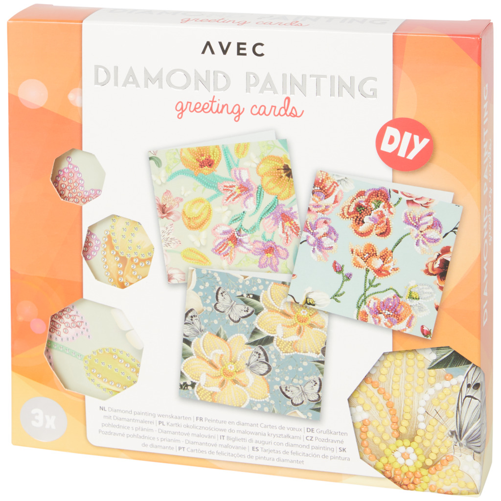 5 Diamond Painting - Bloemen Kaarten - Wenskaarten Voor Een Gedeelte Te Painten 5 Stuks