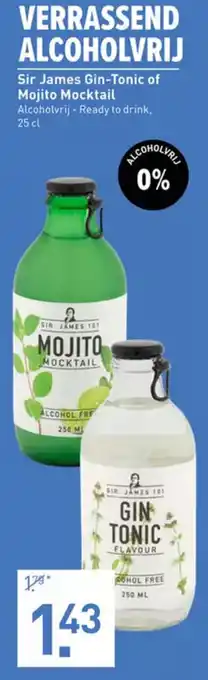 Gall & Gall Sir James Gin-Tonic of Mojito Mocktail 25 cl aanbieding
