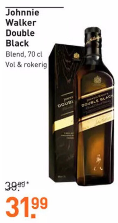 Gall & Gall Johnnie Walker Double Black Blend, 70 cl aanbieding