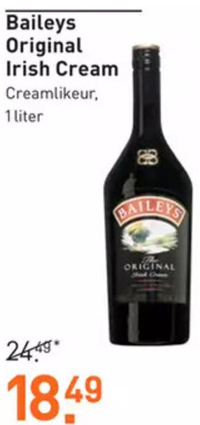 Gall & Gall Baileys Original Irish Cream Creamlikeur, 1 liter aanbieding