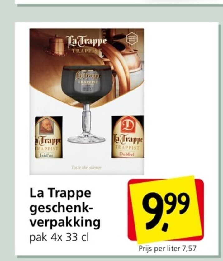 Jan Linders La Trappe geschenk-verpakking pak 4x 33 cl aanbieding