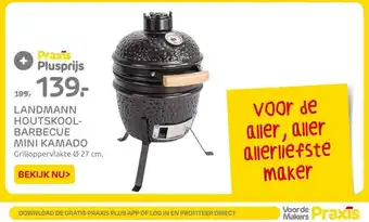 Praxis LANDMANN HOUTSKOOL- BARBECUE MINI KAMADO Grilloppervlakte Ø 27 cm. aanbieding