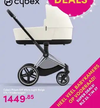 Baby & Tiener Cybex Priam Off White Light Beige 2 in 1 kinderwagen aanbieding