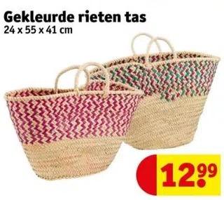 Kruidvat Gekleurde rieten tas aanbieding