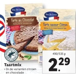 Lidl Taartmix aanbieding