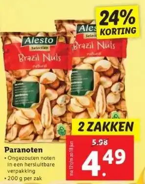 Lidl Paranoten aanbieding