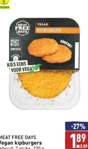 ALDI Vegan kipburgers aanbieding