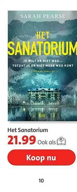 Bruna Het Sanatorium - Sarah Pearse aanbieding