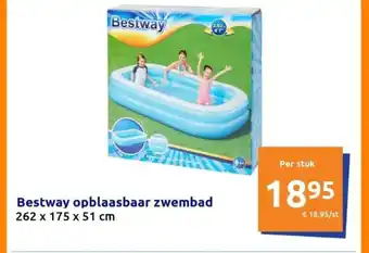 Action Bestway opblaasbaar zwembad 262 x 175 x 51 cm aanbieding