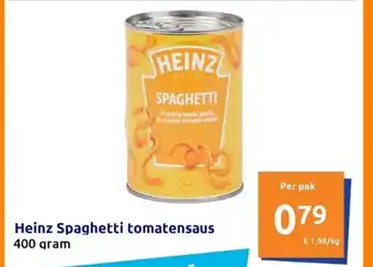 Action Heinz Spaghetti tomatensaus 400 gram aanbieding