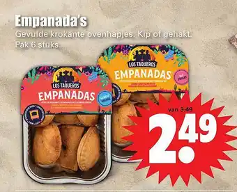 Dirk Empanada's Gevulde Krokant Ovenhapjes. Kip Of Gehakt aanbieding