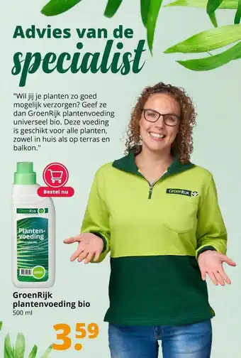 GroenRijk GroenRijk Plantenvoeding Bio aanbieding