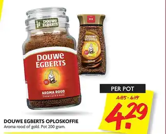 Dekamarkt Douwe Egberts Oploskoffie Aroma Rood Of Gold aanbieding