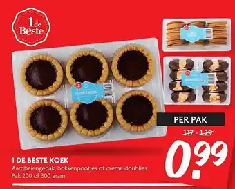 Dekamarkt 1 De Beste Koek Aardbeiengebak, Bokkenpootjes Of Crème Doublies aanbieding