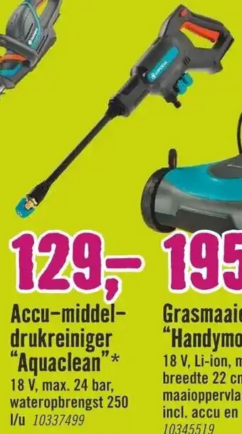 Hornbach Gardena Accu-middel-drukreiniger Aquaclean aanbieding