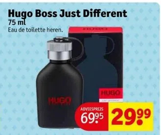 Kruidvat Hugo boss just different aanbieding