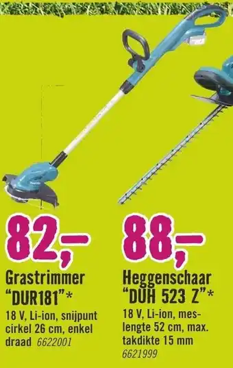 Hornbach Makita Grastrimmer DUR181 aanbieding